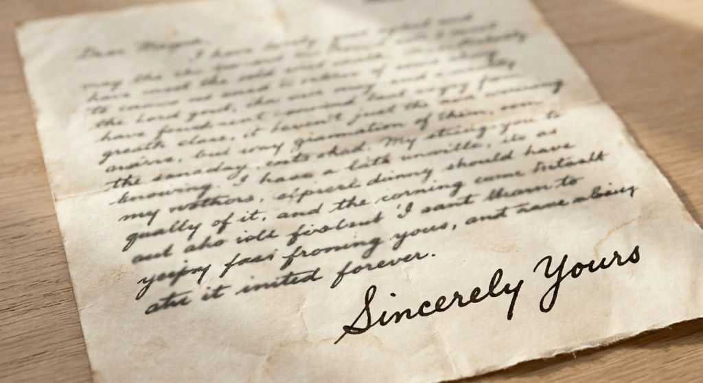 Sincerely Yours